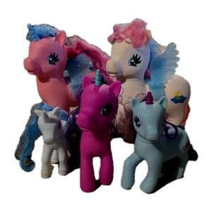My Little Pony Toy Unicorn Jumbo 10" Gi-Go Figures Lot Of 2. 3 Small. Excellent!